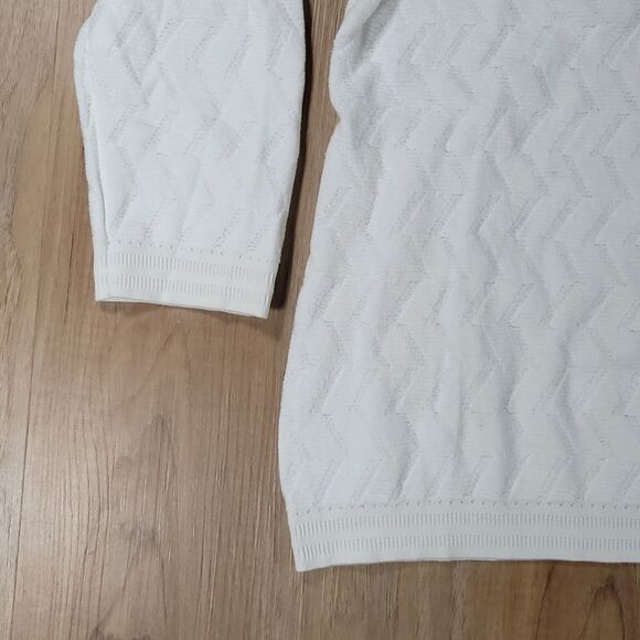 🔹️Vince Camuto Antique White Chevron Knit Lightweight Sweater Large - Picture 8 of 11
